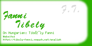 fanni tibely business card